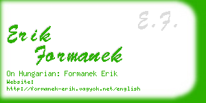 erik formanek business card